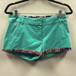 Southern Marsh The Brighton Short Women’s Green Shorts w/Paisley Trim Size 0